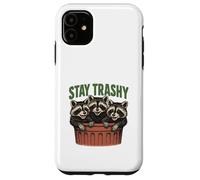 Stay Trashy 3 Raccoons In A Trash Can Divertente Grafica Feral Custodia per iPhone 11