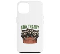Stay Trashy 3 Raccoons In A Trash Can Divertente Grafica Feral Custodia per iPhone 13