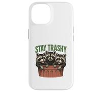Stay Trashy 3 Raccoons In A Trash Can Divertente Grafica Feral Custodia per iPhone 14