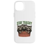 Stay Trashy 3 Raccoons In A Trash Can Divertente Grafica Feral Custodia per iPhone 14 Plus