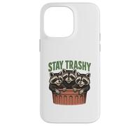 Stay Trashy 3 Raccoons In A Trash Can Divertente Grafica Feral Custodia per iPhone 14 Pro Max