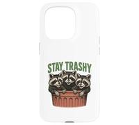 Stay Trashy 3 Raccoons In A Trash Can Divertente Grafica Feral Custodia per iPhone 15 Pro
