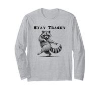 Stay Trashy Raccoon Divertente Animale Danzante Maglia a Manica