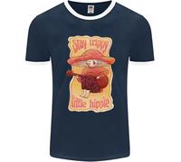 Stay Trippy Little Hippy Magic Mushroom LSD Uomo Ringer T-Shirt FotL