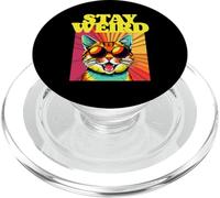 Stay Weird Awesome 80s Abstract Art Cool Cat PopSockets PopGrip per MagSafe