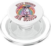 Stay Weird Be Kind Kindness Retro anni '80 Groovy Rainbow Cat PopSockets PopGrip per MagSafe