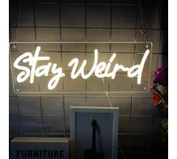 Stay Weird - Insegna al neon a LED, dimmerabile, alimentata tramite USB, per amanti dei libri, parole, citazioni, insegna per camera dei bambini, decorazione da parete per biblioteca, aula lettura,
