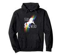Stay Weird, Magico Unicorno Arcobaleno Felpa con Cappuccio