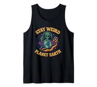Stay Weird Planet Earth - Cool Retro Alien per Gli Amanti dello Spazio Canotta