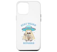 Stay Weird Retro Skeleton Alien UFO Design Estetico Custodia per iPhone 12 Pro Max
