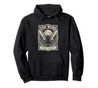 Stay Weird Trust No One Cryptid Mothman Escursionismo Halloween Felpa con Cappuccio