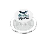 Stay Wild Cute Blue Whale Amante Ocean Marine Life Waves PopSockets PopGrip per MagSafe