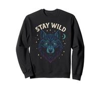 Stay Wild Geometria di Un Lupo Artistico Felpa