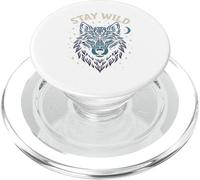 Stay Wild Geometria di un lupo artistico PopSockets PopGrip per MagSafe
