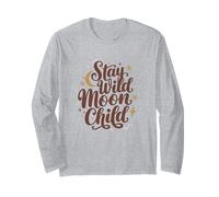 Stay Wild, Moon Child - Celestial Boho Vibes Retro Spirit Maglia a Manica