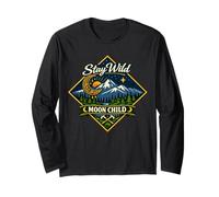 Stay Wild Moon Child Montagna Natura Avventura Boho Maglia a Manica