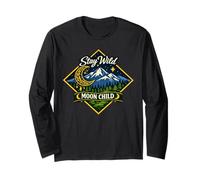 Stay Wild Moon Child Montagna Natura Avventura Boho Maglia a Manica