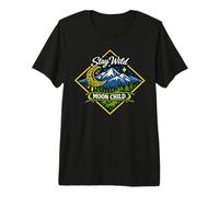 Stay Wild Moon Child Montagna Natura Avventura Boho Maglietta Premium
