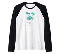 Stay Wild Roses Vintage Inspire - Grafica d'Amore Motivazionale Maglia con Maniche Raglan