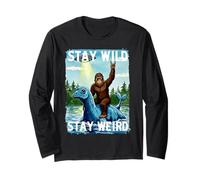 Stay Wild, Stay Weird. Bigfoot, Nessie And UFO Maglia a Manica
