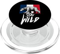 Stay Wild with Wild Bear & France Flag, French Bear Graphic PopSockets PopGrip per MagSafe