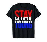Stay Young Bold - Maglietta patriottica per Anziani patriottici, Colore: Rosso, Bianco e Blu Maglietta