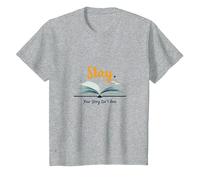 Stay Your Story Non è Oltre Gli Amanti dei Libri ispiratori Maglietta, Bambini, Grigio Melange, 10 Anni