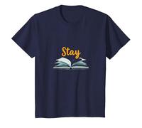 Stay Your Story Non è Oltre Gli Amanti dei Libri ispiratori Maglietta, Bambini, Navy, 4 Anni