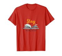 Stay Your Story Non è Oltre Gli Amanti dei Libri ispiratori Maglietta, Uomo, Rosso, XL