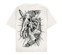 staycoldapparel Maglietta Think Twice oversize - 100% cotone - in chiaro/sabbia, bianco, L