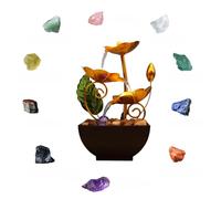 STAZA - Fontana da interni a 3 livelli con luce LED e pompa silenziosa, perfetta per meditazione e relax (3 livelli+Lotus Bud)