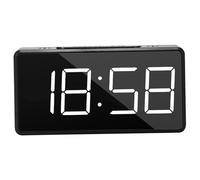 StaZamor Piccolo Orologio Digitale Sveglia Digitale a LED Doppia luminosità e Snooze USB/Alimentato a Batteria Compatto per Camera da Letto, Ufficio, Comodino (Nero).