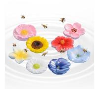 Stazione Acqua - Set 8 Pezzi | Mangiatoia Farfalle in Resina Resistente, Coppe a Forma per Impollinatori in Giardino e Laghetto, Decorazione Esterno Impermeabile per Colibrì e