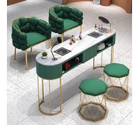 Stazione da tavolo per manicure moderna con cassetti portaoggetti - Tecnologia professionale per unghie per saloni e uffici Scrivania per lo styling delle unghie elegante Beauty Spa Workmake