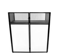 Stazione da tavolo portatile for facciata DJ, ripiano for mixer con supporto for cabina da discoteca DJ, facciata pieghevole for cabina for eventi DJ con tela bianca e nera (40 * 40 * 20 pollici)