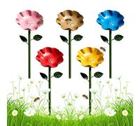 Stazione d'acqua delle api per il giardino Set di 5 pezzi Fiori decorativi | Stazioni per bere api Vassoi d'acqua a farfalla per coperta, cortile, cortile, terrazza, prato e prato