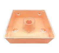 Stazione dell'acqua per api, alimentatore in acrilico ABS, base quadrata, anelli di gomma gialli, supporto trasparente, controllo del flusso d'acqua, grande capacità, ideale per alveare