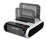 Stazione di aggancio del disco rigido, WAVLINK USB Hard Disk Enclosure funzione di clonazione offline per 2,5'' o 3,5'' SATA SSD HDD, supporta TF/SD card, non supporta M1/M2 chipset macbook