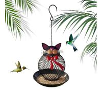 - Stazione di alimentazione a forma di gatto in metallo | da esterno per tutte le stagioni - per esterni, balcone, giardino, cortile e