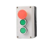 Stazione di controllo a pulsante, 3 interruttori Stop/Start Interruttore a pressione a fungo (1 pezzo, spegnimento di emergenza + 2 ritorni)