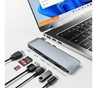 Stazione di docking per Surface Laptop 7 Hub,adattatore per Surface Laptop 7 con HDMI 4K,USB-C Thunderbolt 4 (video 8K + dati 40 Gbps + alimentazione 100 W), tipo C,2 * USB 3.0, slot per scheda SD TF