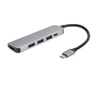 Stazione di docking Type-C, espansore multifunzionale USB 3.0 con hub a 4 porte e alimentatore PD, trasferimento dati ad alta velocità a 5 Gbps per laptop e dispositivi Android