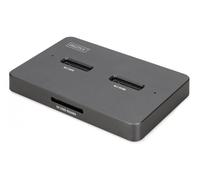 DIGITUS M.2 SSD Docking Station - per SSD NVMe e SATA fino a 4 TB - Lettore di schede SD Express - USB-C 3.2 Gen2 10 Gbit/s - per 2242, 2260, 2280, 22110 - Hot-Swap - Nero