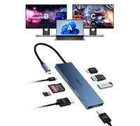Stazione di docking USB C per doppio monitor, hub USB C KOZYC 8 in 1 con 2 porte HDMI, USB-C 3.0, 2xUSB-A 3.0, SD/TF, 100 W PD, supporto splitter HDMI display esteso 2 monitor