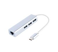 Stazione di Docking USB3.0 Type C A 3 Porte Hub con Adattatore di Rete Ethernet RJ45 100Mbps Convertitore LAN RTL8152B