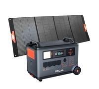Stazione di energia portatile OSCAL PM3600+PM400, Batteria di riserva domestica LFP 3600Wh, Carica completa 1.2H, Generatore solare per campeggio, camper, con pannello solare 400W