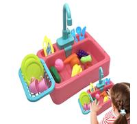 Stazione di gioco d'acqua interattiva per il lavaggio del tavolo da giocattolo con accessori per rubinetti e | Cucina da gioco pedagogico set per i più piccoli di età compresa tra 1 e 3 anni, ra