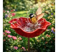 Stazione di irrigazione in metallo per api, mangiatoia a forma di fiore per insetti, mangiatoia per api e farfalle, decorazione per patio e giardino