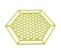 Stazione di irrigazione per api, 4 pezzi, colore giallo, per design a nido d'ape, piatto sicuro per impollinatori, decorazione da giardino, 15,6 x 17,8 cm