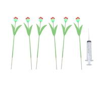 Stazione di irrigazione per api Mangiatoia per colibrì 6 pezzi Decorazioni da giardino per esterni a forma di fiore Ferro PP Gomma morbida Tazze stabili per api per gli (Petali Rossi)